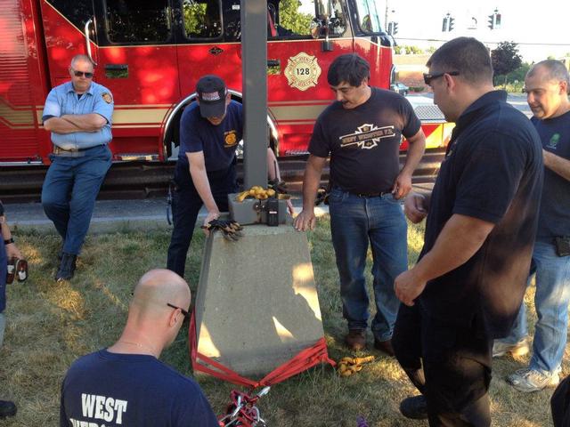 Rope Rescue training at K-Mart Plaza. July 2012